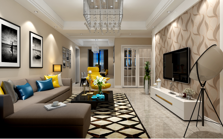 襄阳襄轴家园128平现代简约装修案例