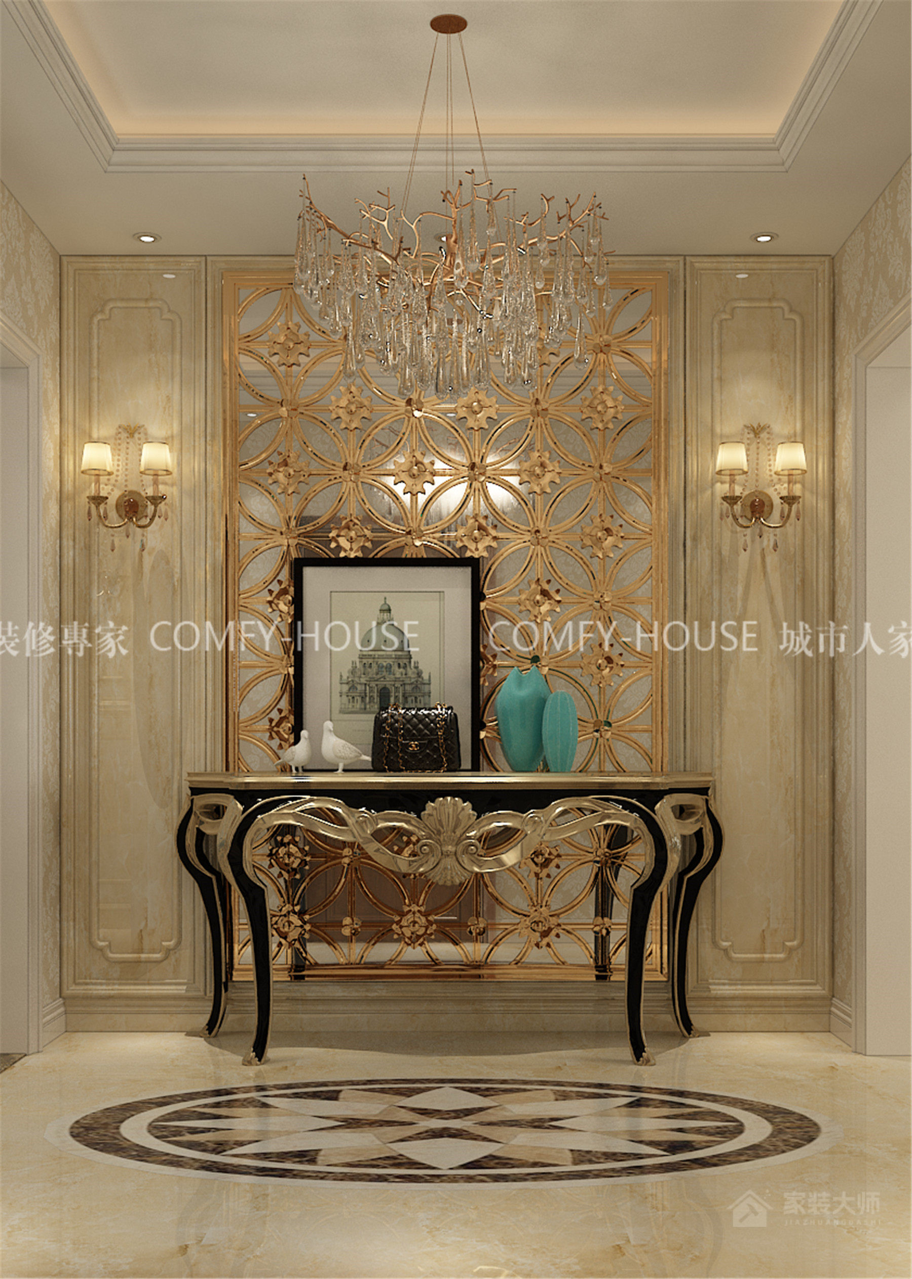 卧龙花园120平欧式风格