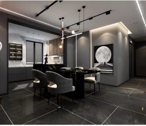 暗黑混爱马仕橙现代风格平层